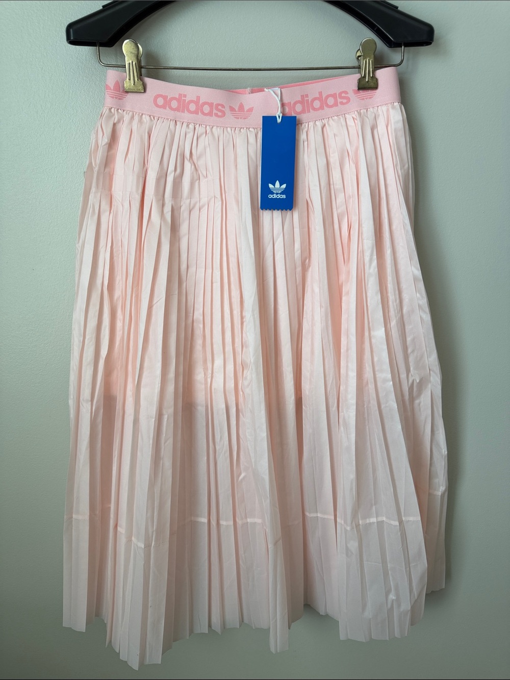 adidas Pink Pleated Midi Skirt with Logo Elastic Waistband - Picture 10 of 10